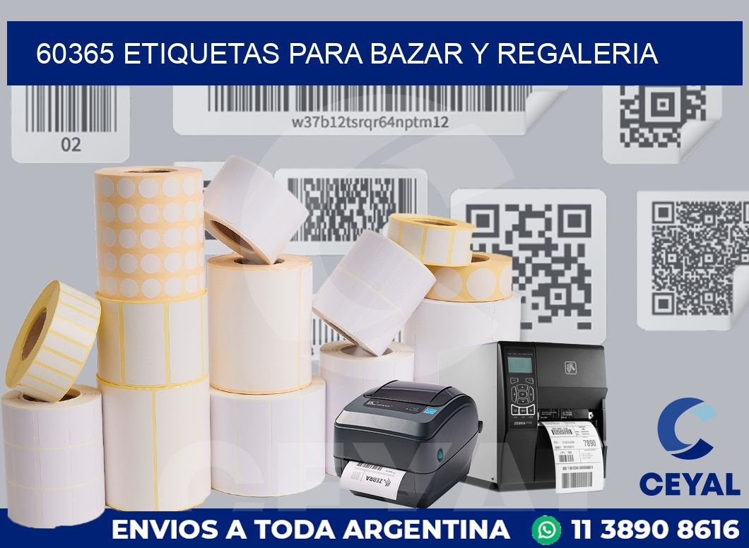 60365 ETIQUETAS PARA BAZAR Y REGALERIA