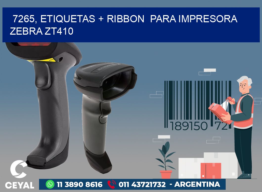 7265, etiquetas + ribbon  para impresora zebra ZT410