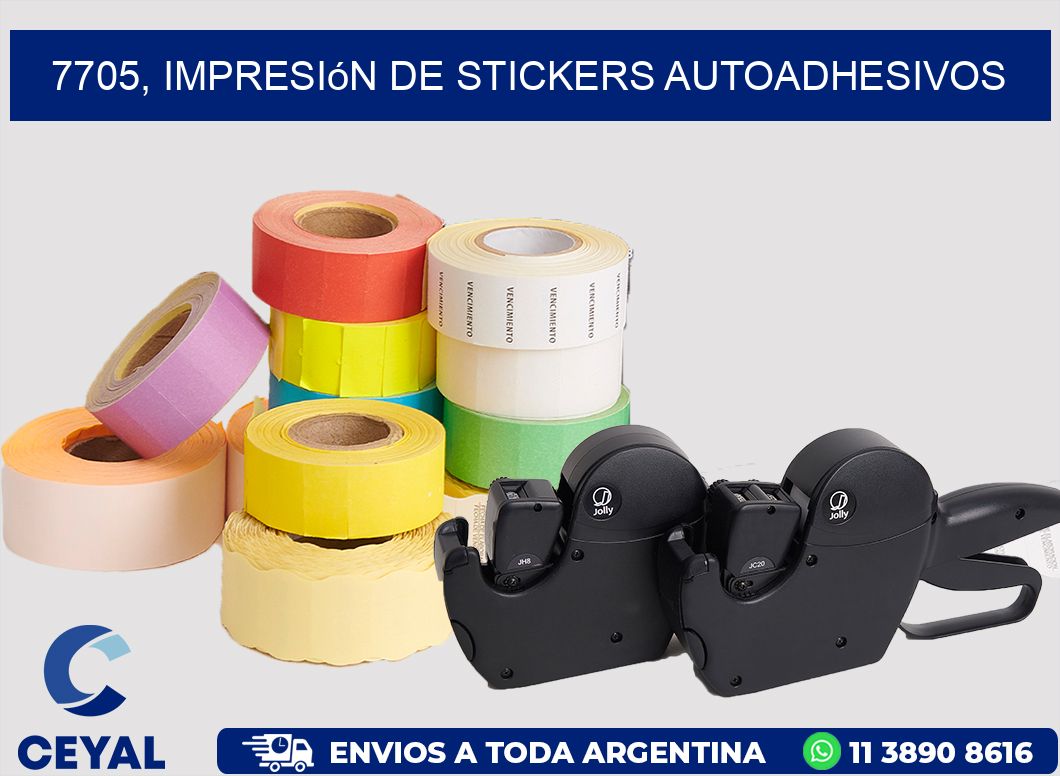 7705, impresión de stickers autoadhesivos