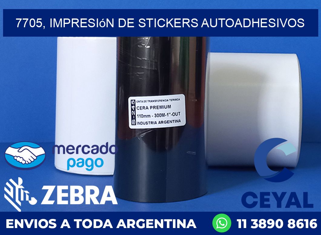 7705, impresión de stickers autoadhesivos
