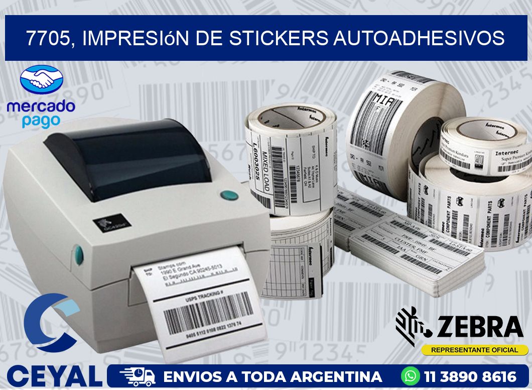 7705, impresión de stickers autoadhesivos