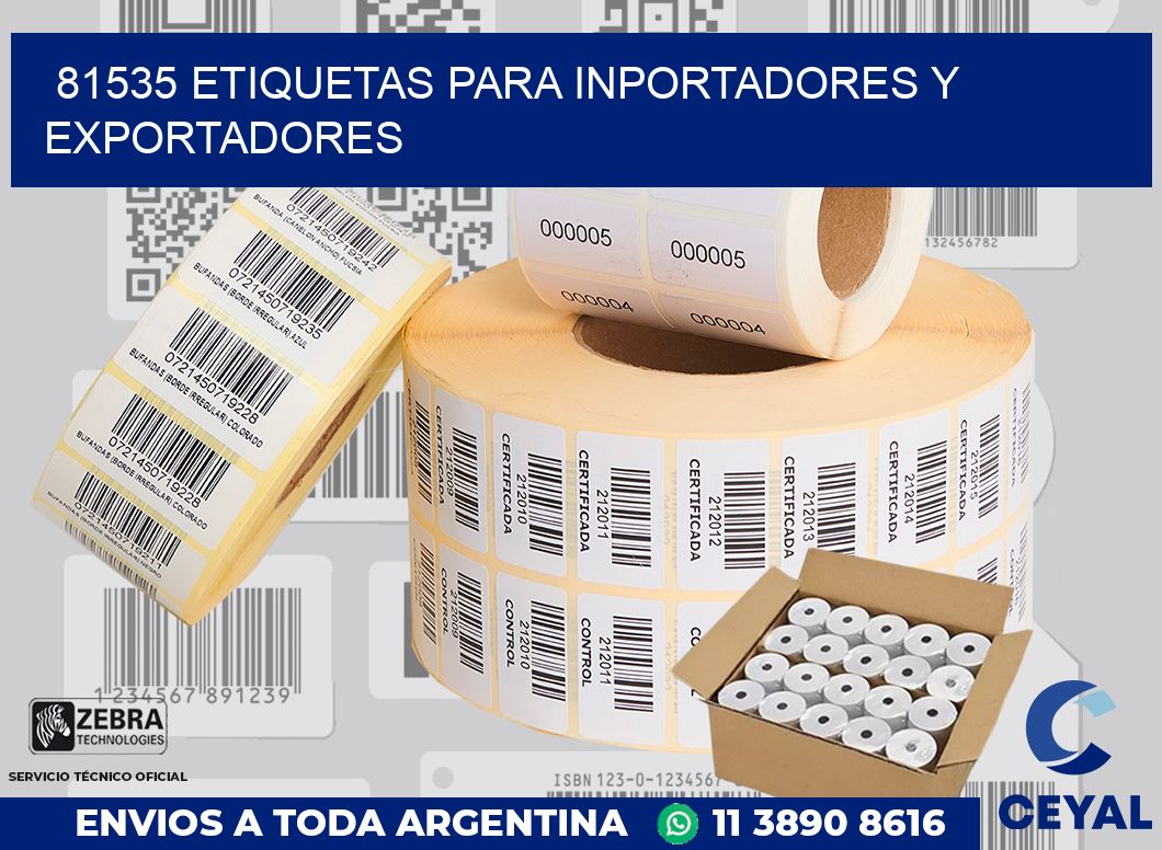 81535 ETIQUETAS PARA INPORTADORES Y EXPORTADORES