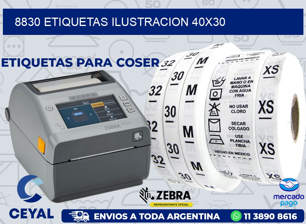 8830 ETIQUETAS ILUSTRACION 40X30
