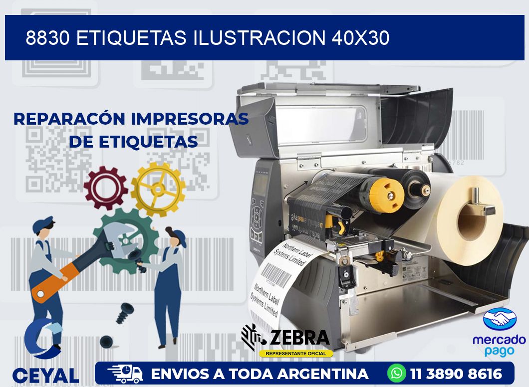 8830 ETIQUETAS ILUSTRACION 40X30