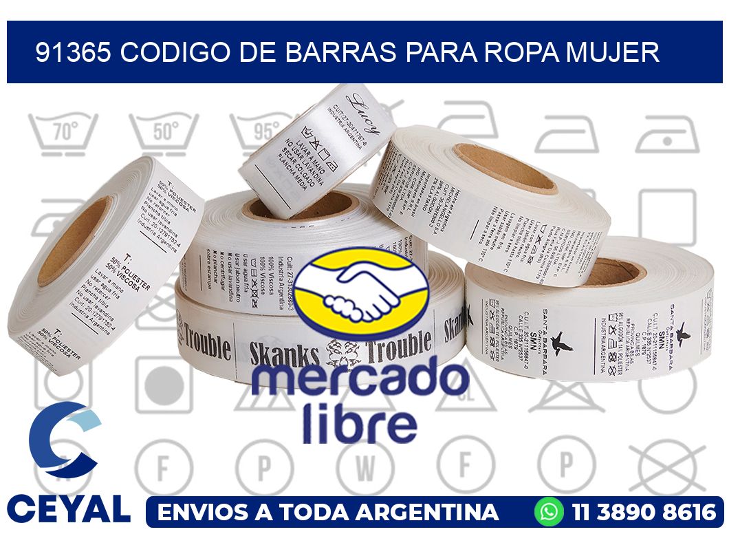 91365 CODIGO DE BARRAS PARA ROPA MUJER