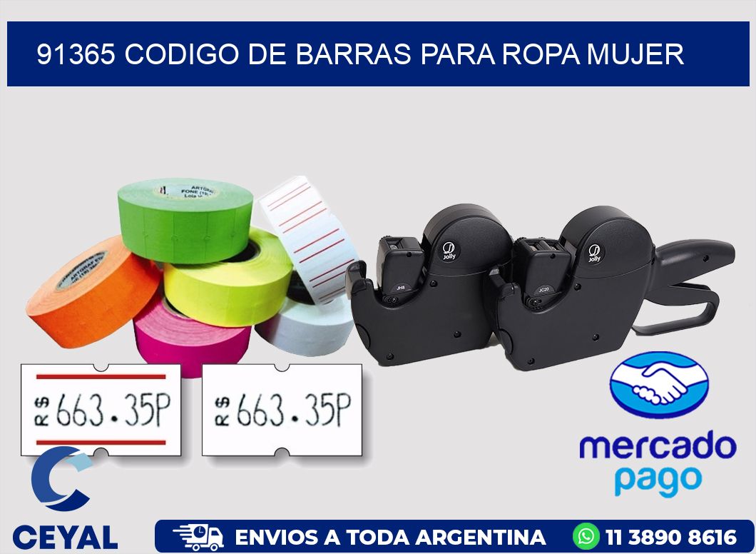 91365 CODIGO DE BARRAS PARA ROPA MUJER