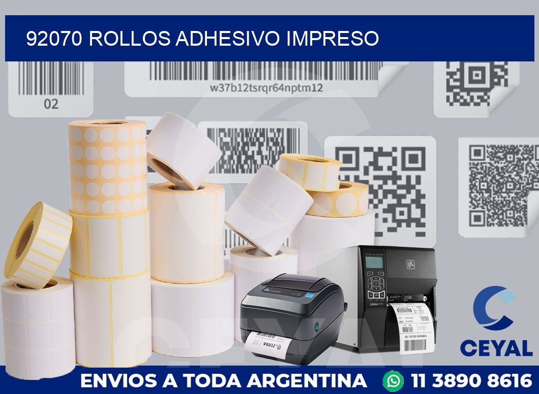 92070 ROLLOS ADHESIVO IMPRESO