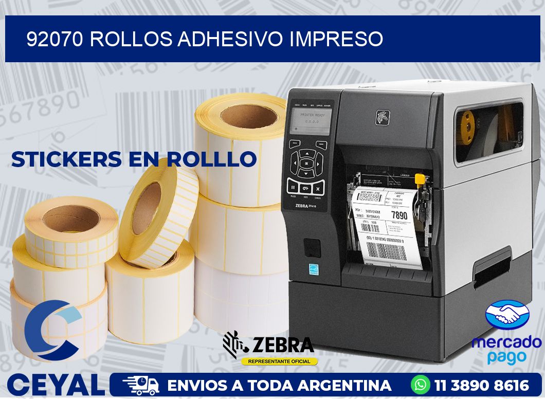 92070 ROLLOS ADHESIVO IMPRESO