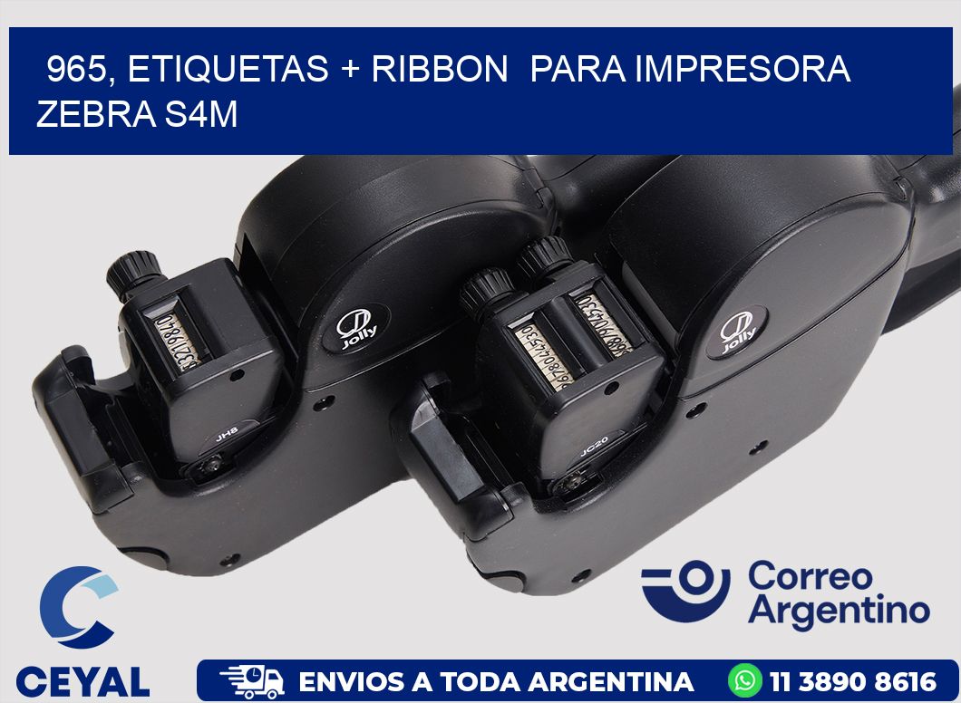 965, etiquetas + ribbon para impresora zebra S4M