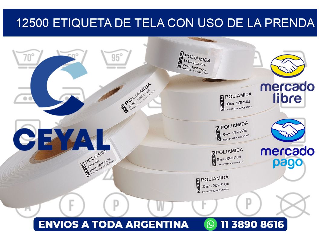 12500 ETIQUETA DE TELA CON USO DE LA PRENDA