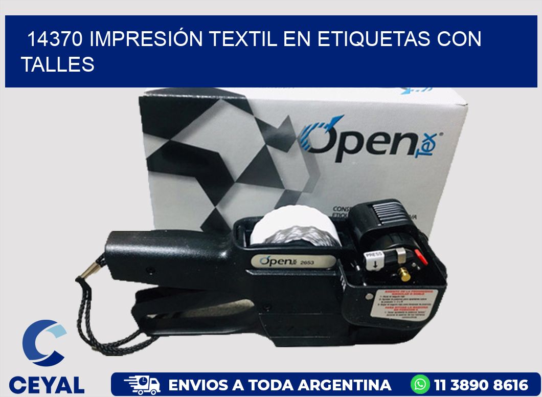14370 IMPRESIÓN TEXTIL EN ETIQUETAS CON TALLES