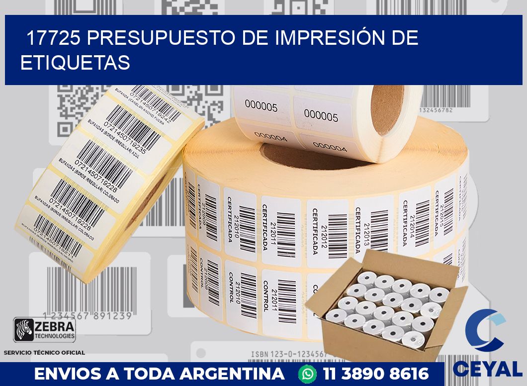 17725 PRESUPUESTO DE IMPRESIÓN DE ETIQUETAS