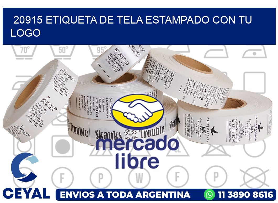 20915 ETIQUETA DE TELA ESTAMPADO CON TU LOGO