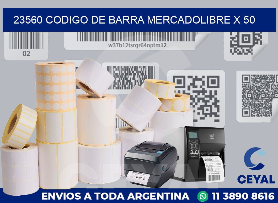 23560 codigo de barra mercadolibre x 50