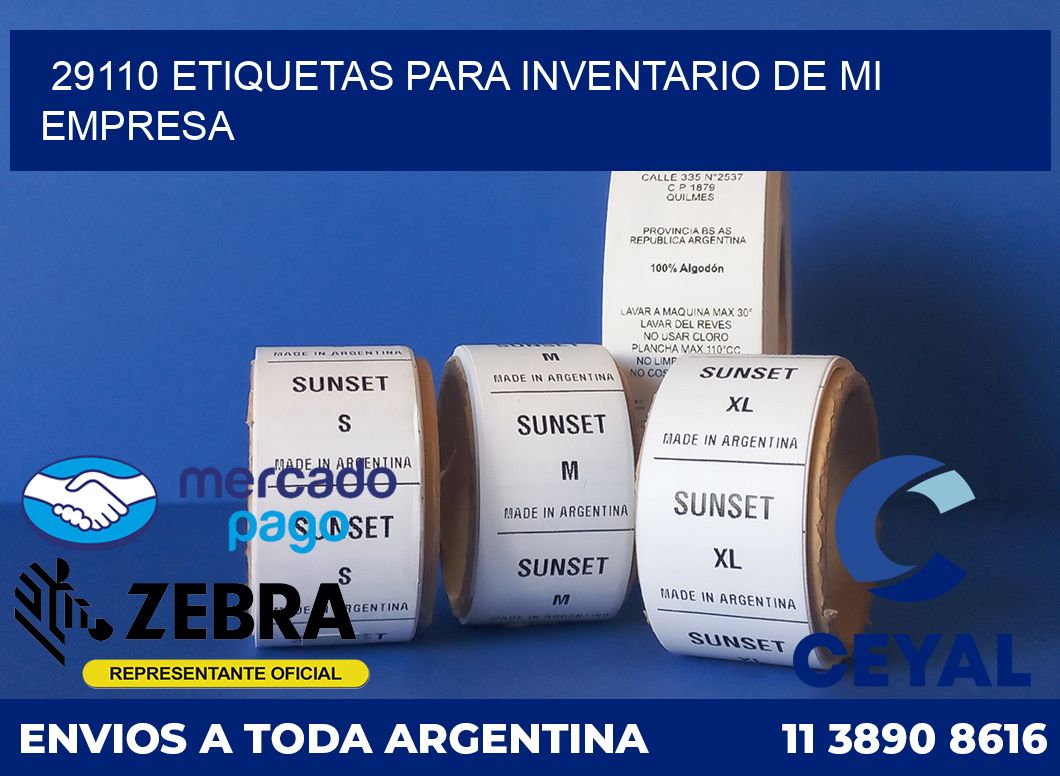 29110 ETIQUETAS PARA INVENTARIO DE MI EMPRESA