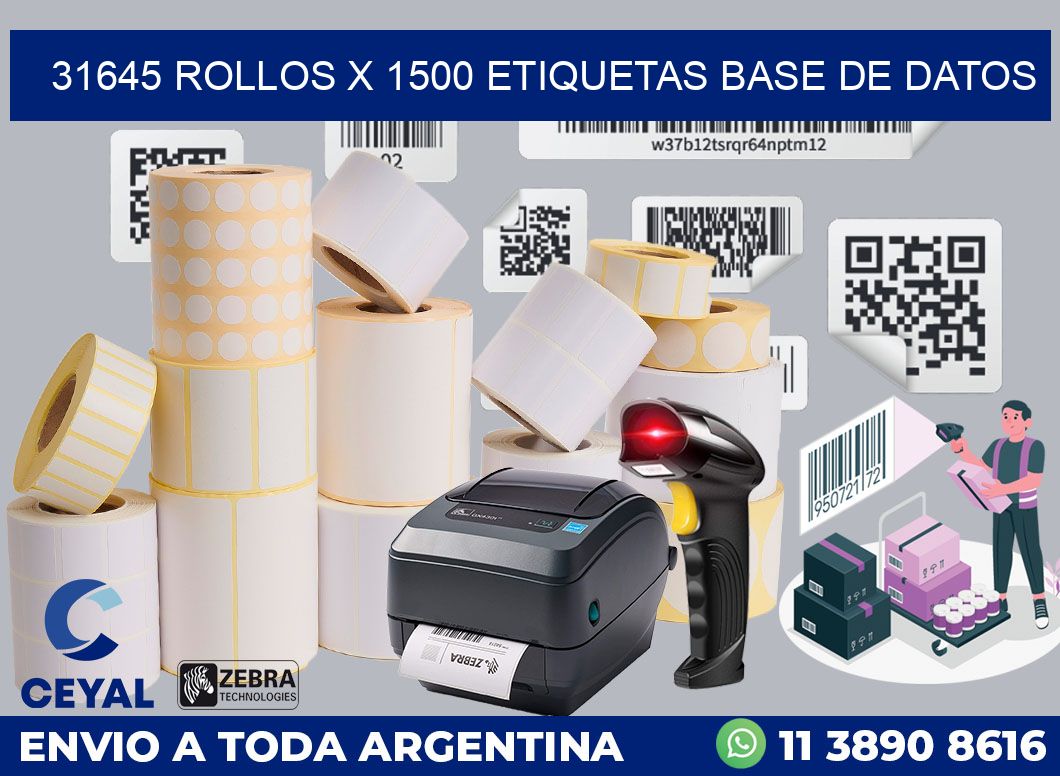 31645 Rollos x 1500 etiquetas base de datos