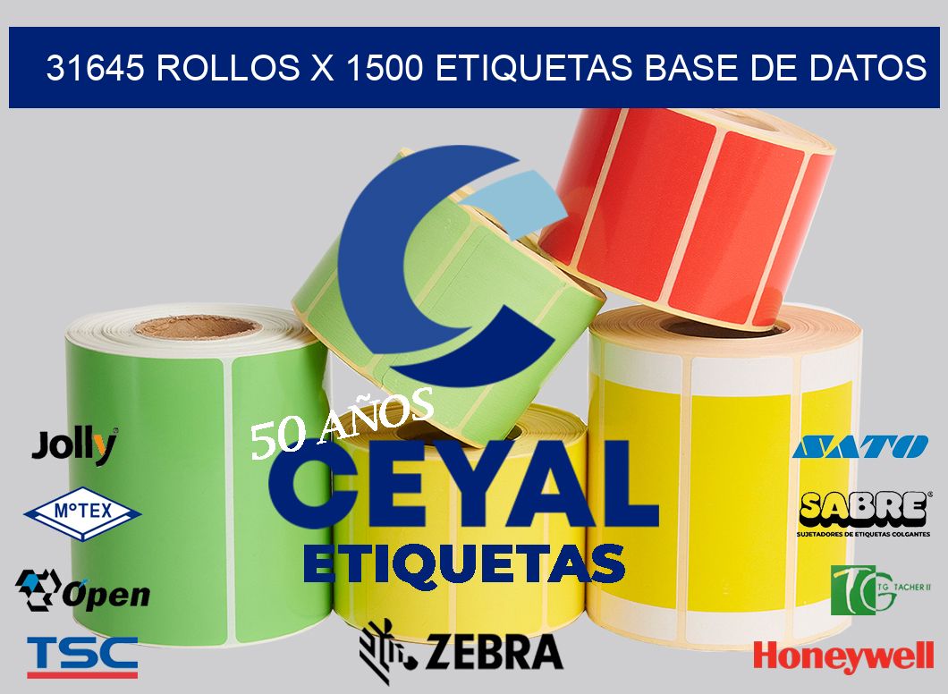 31645 Rollos x 1500 etiquetas base de datos