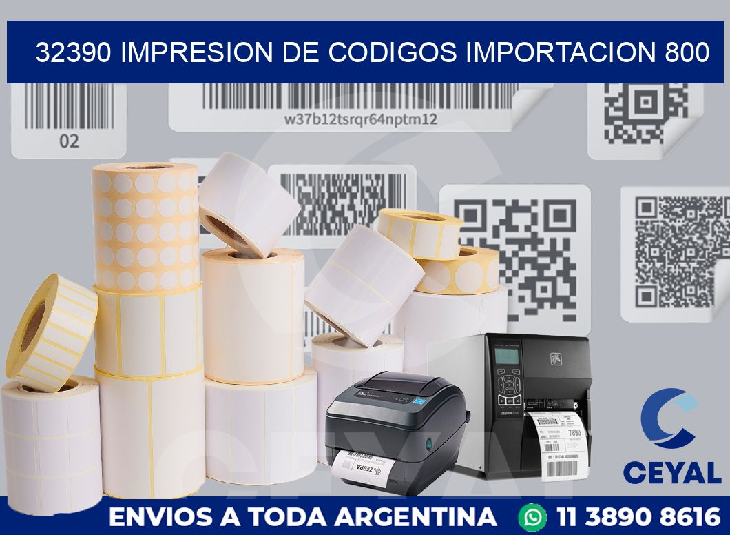 32390 impresion de codigos importacion 800
