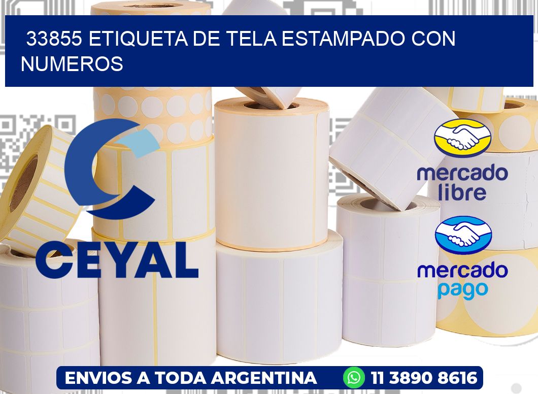 33855 ETIQUETA DE TELA ESTAMPADO CON NUMEROS