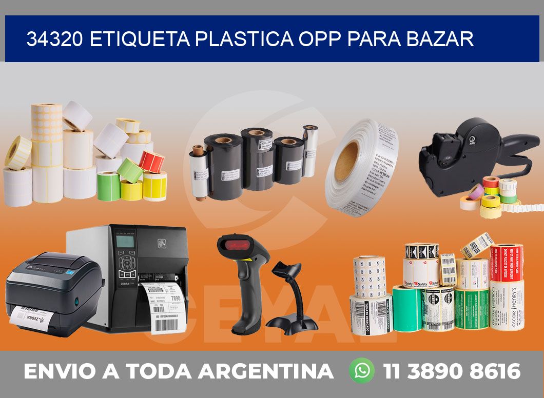 34320 ETIQUETA PLASTICA OPP PARA BAZAR