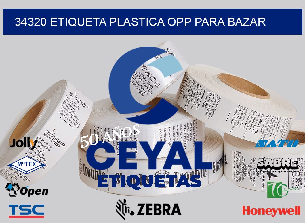 34320 ETIQUETA PLASTICA OPP PARA BAZAR