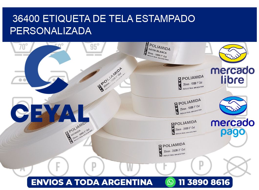 36400 ETIQUETA DE TELA ESTAMPADO PERSONALIZADA