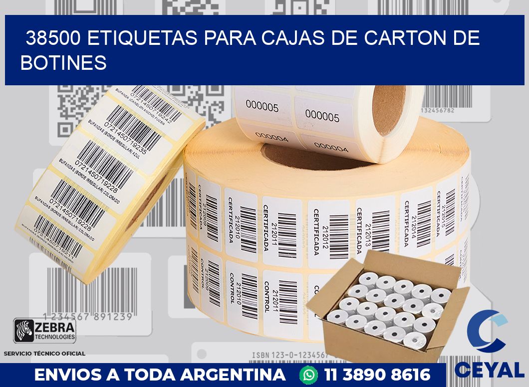 38500 ETIQUETAS PARA CAJAS DE CARTON DE BOTINES