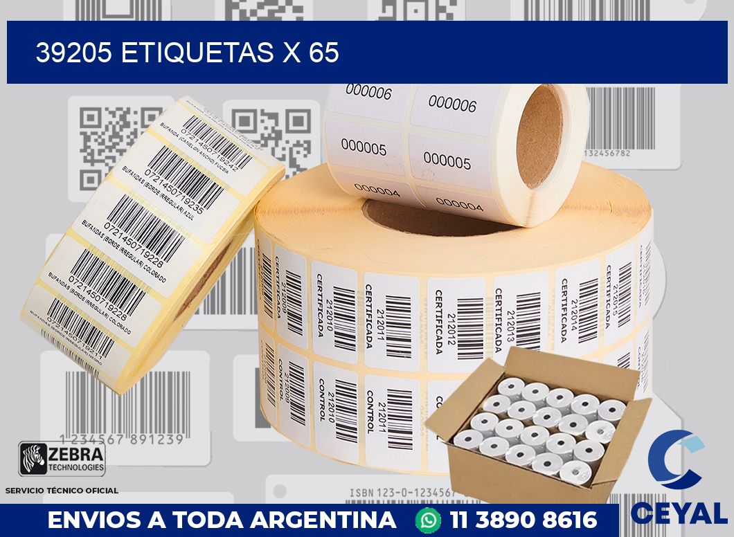 39205 Etiquetas x 65