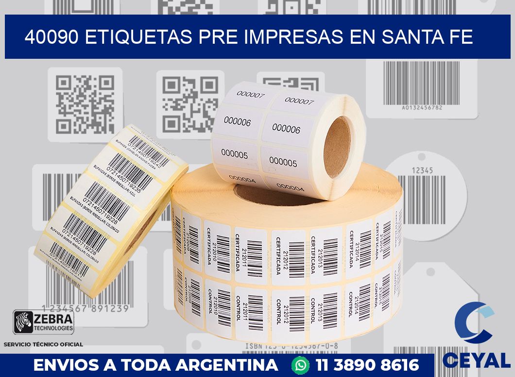 40090 ETIQUETAS PRE IMPRESAS EN SANTA FE
