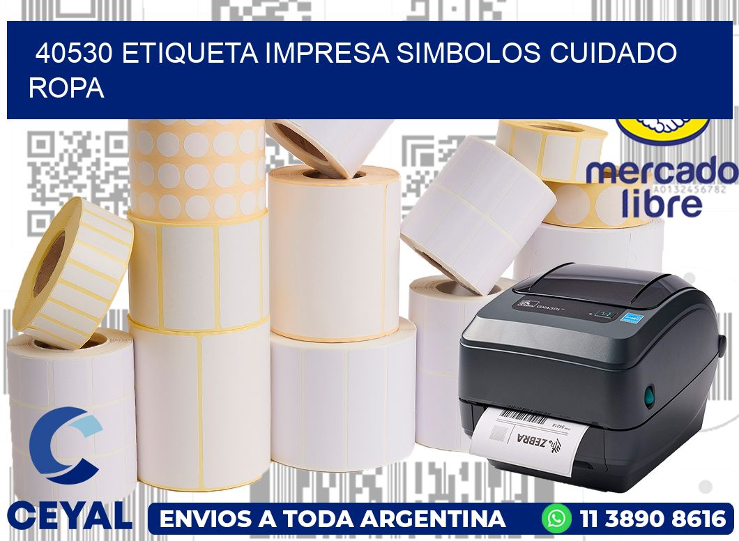 40530 ETIQUETA IMPRESA SIMBOLOS CUIDADO ROPA