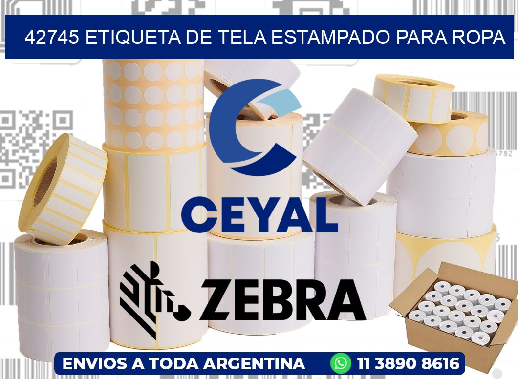 42745 ETIQUETA DE TELA ESTAMPADO PARA ROPA