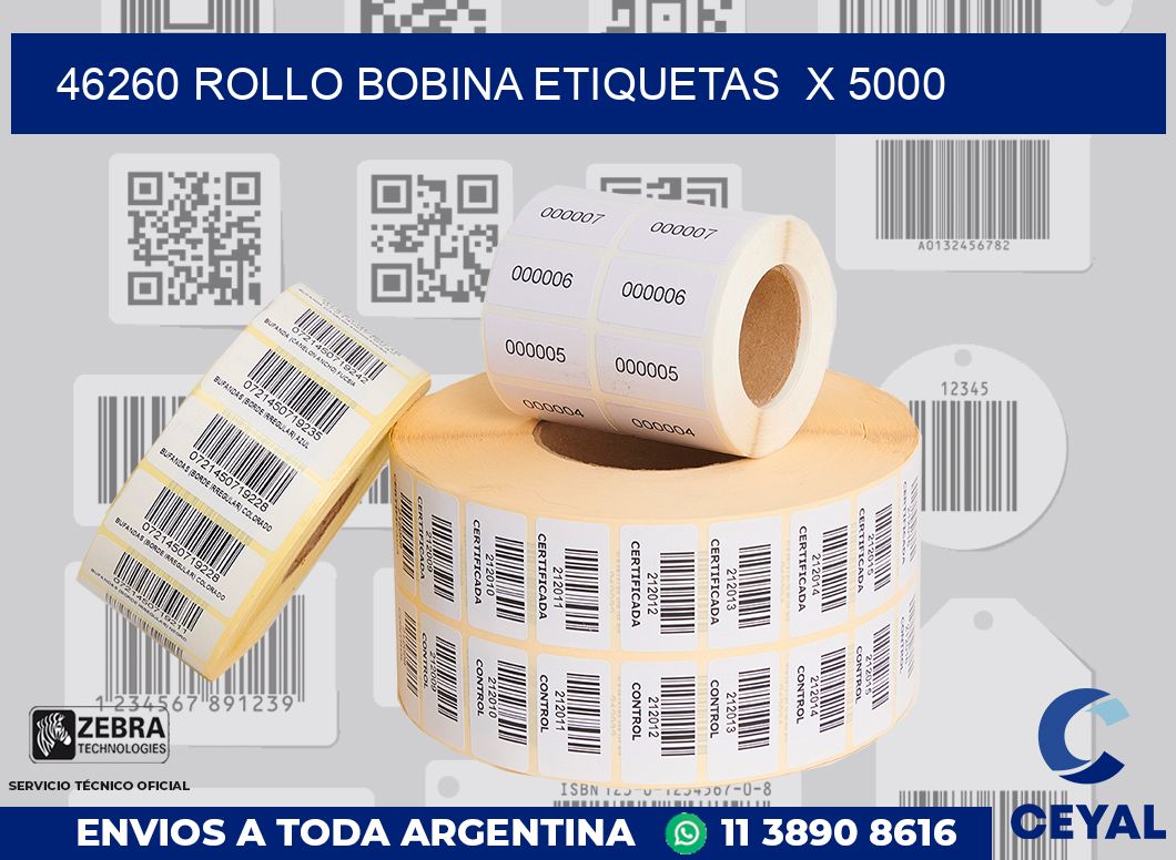 46260 Rollo bobina etiquetas  x 5000