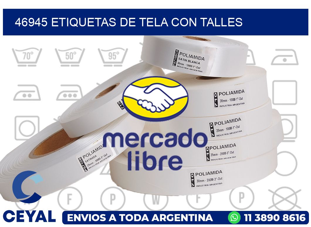 46945 ETIQUETAS DE TELA CON TALLES