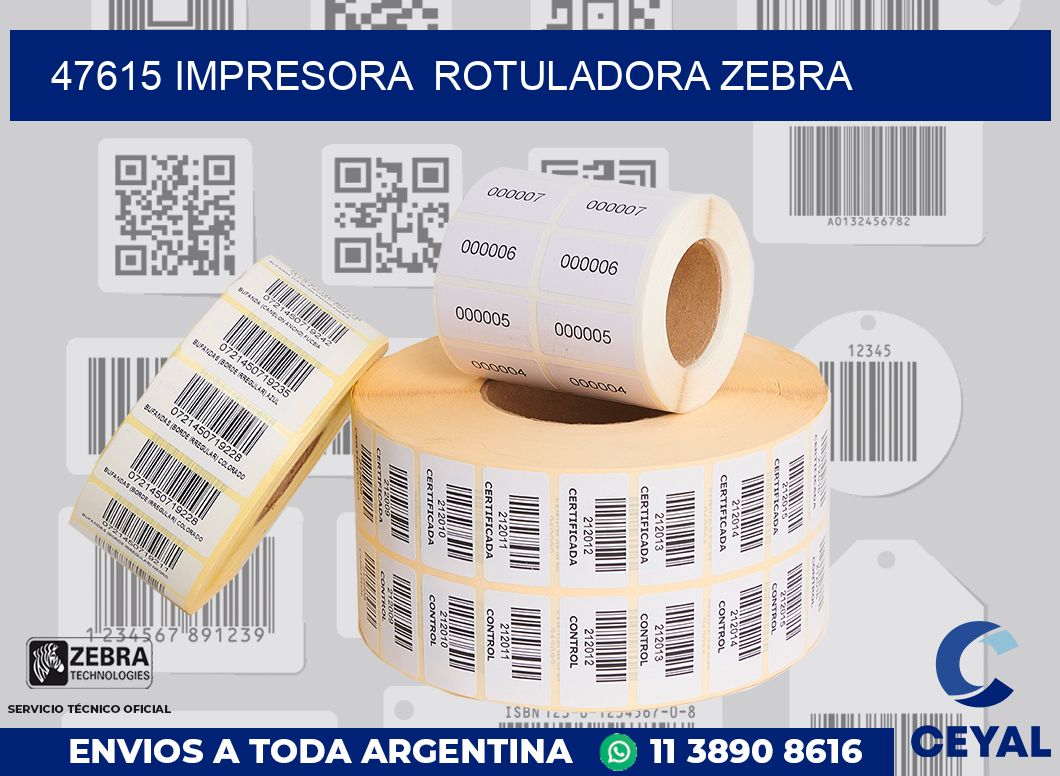47615 impresora  rotuladora zebra
