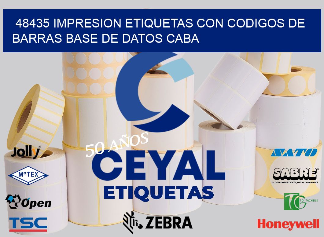 48435 IMPRESION ETIQUETAS CON CODIGOS DE BARRAS BASE DE DATOS CABA