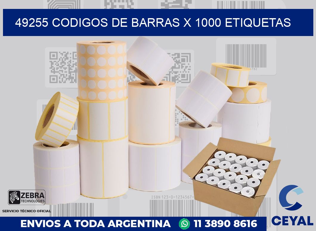 49255 codigos de barras x 1000 etiquetas
