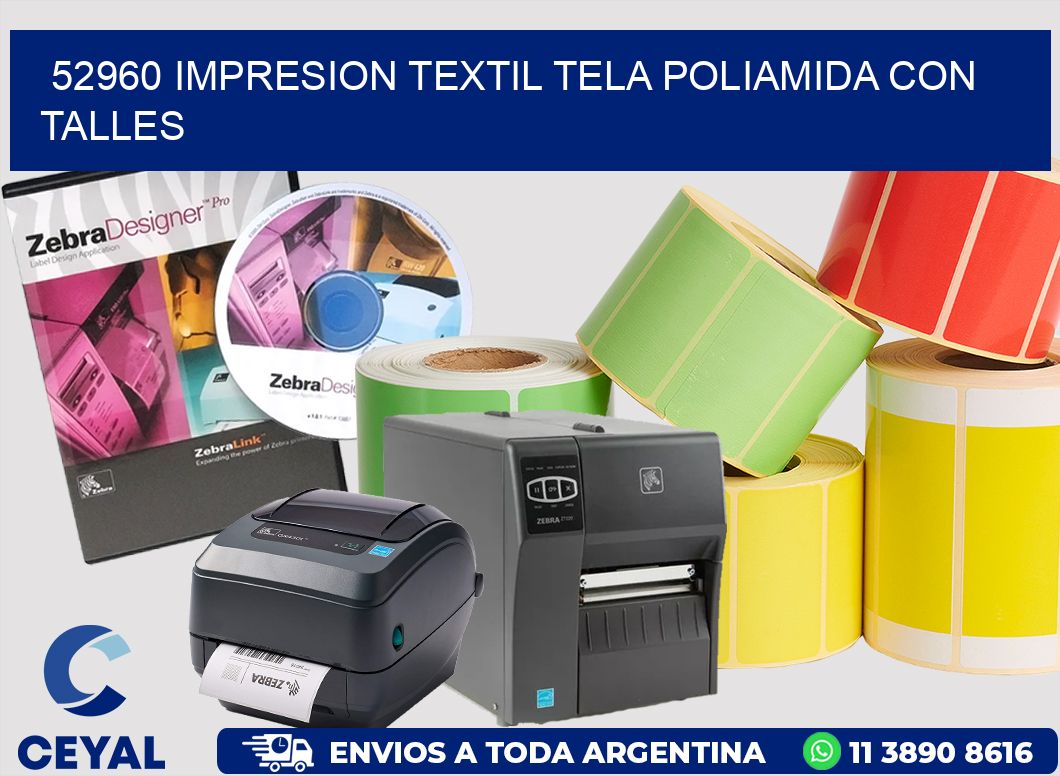 52960 IMPRESION TEXTIL TELA POLIAMIDA CON TALLES