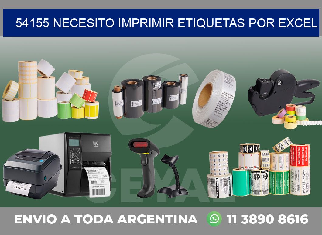 54155 NECESITO IMPRIMIR ETIQUETAS POR EXCEL