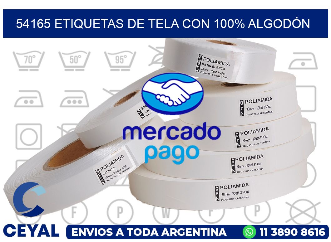 54165 ETIQUETAS DE TELA CON 100% ALGODÓN