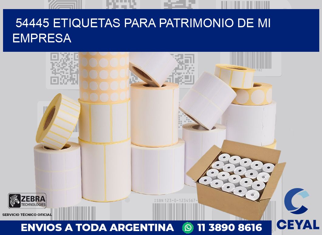 54445 ETIQUETAS PARA PATRIMONIO DE MI EMPRESA