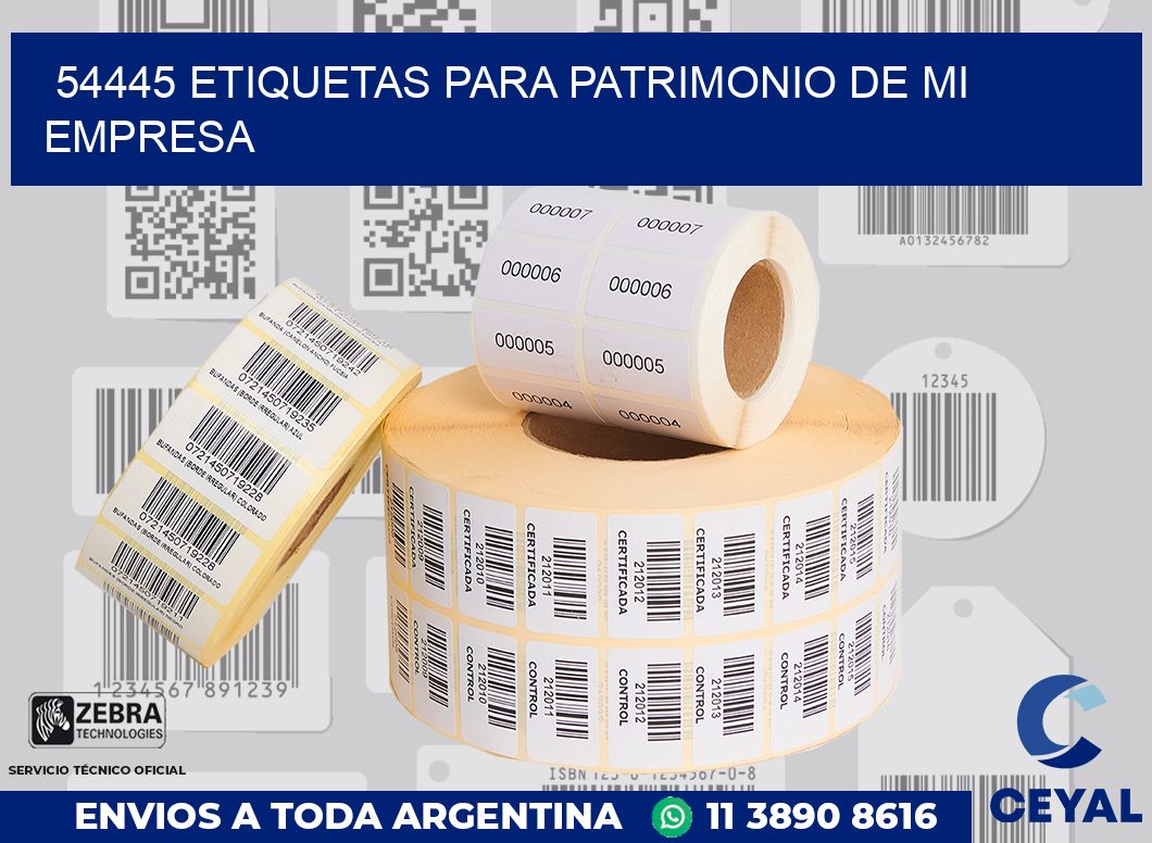 54445 ETIQUETAS PARA PATRIMONIO DE MI EMPRESA