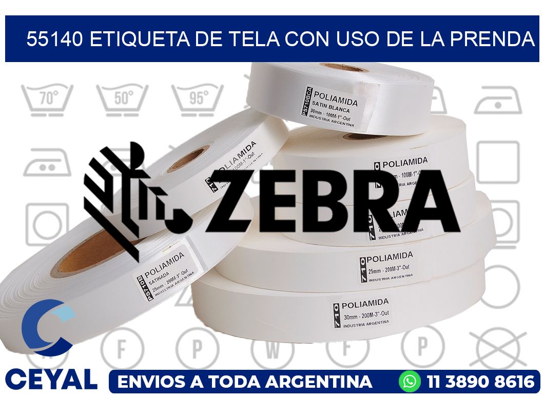 55140 ETIQUETA DE TELA CON USO DE LA PRENDA