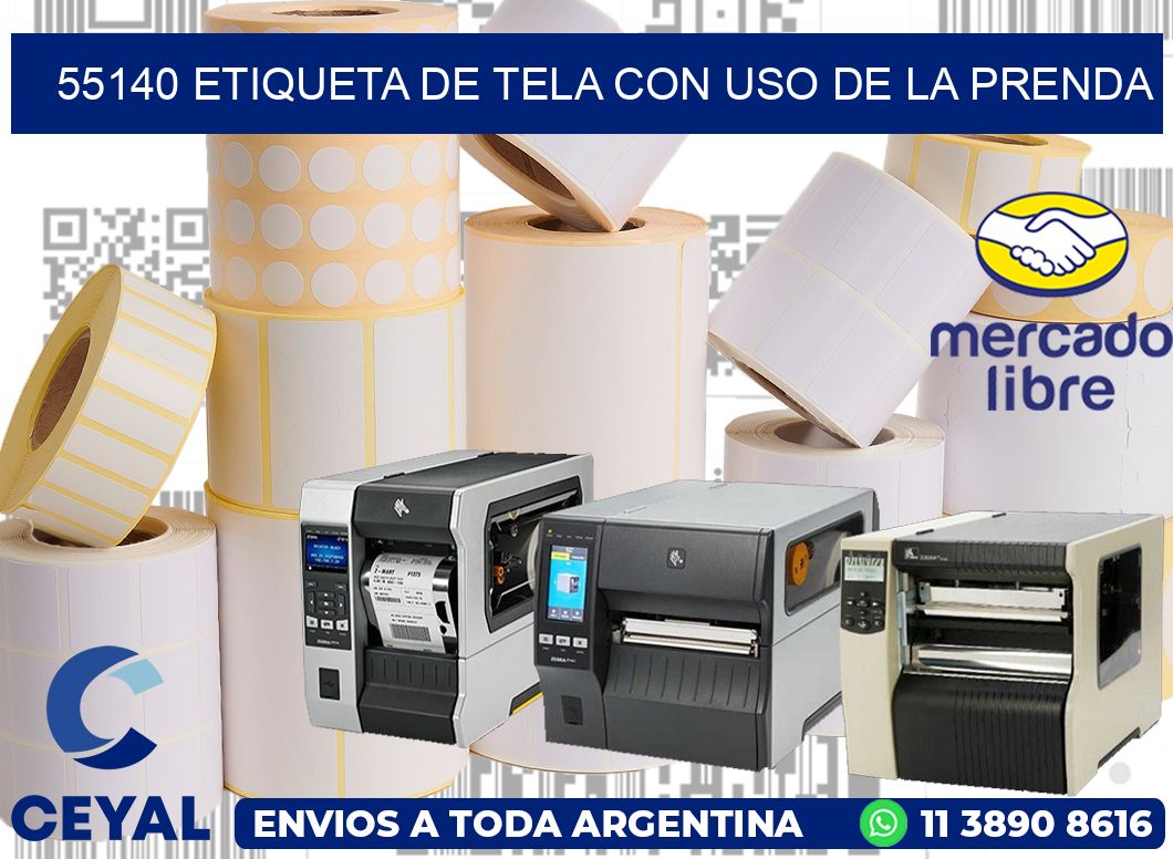 55140 ETIQUETA DE TELA CON USO DE LA PRENDA
