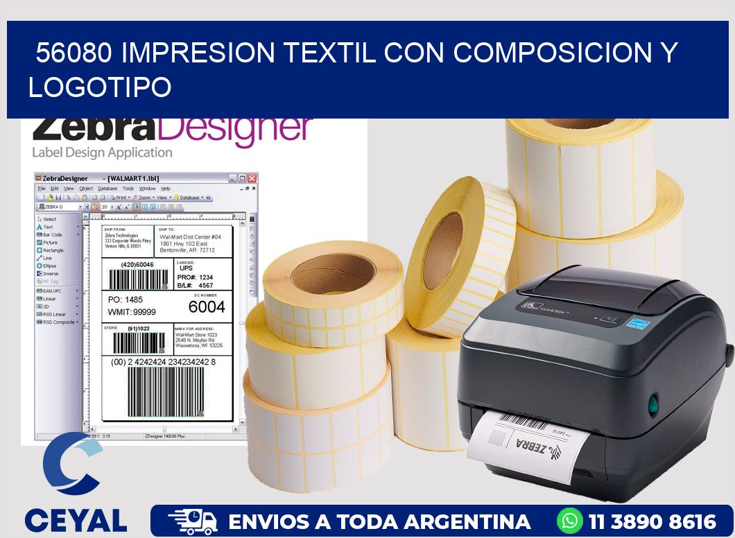 56080 IMPRESION TEXTIL CON COMPOSICION Y LOGOTIPO