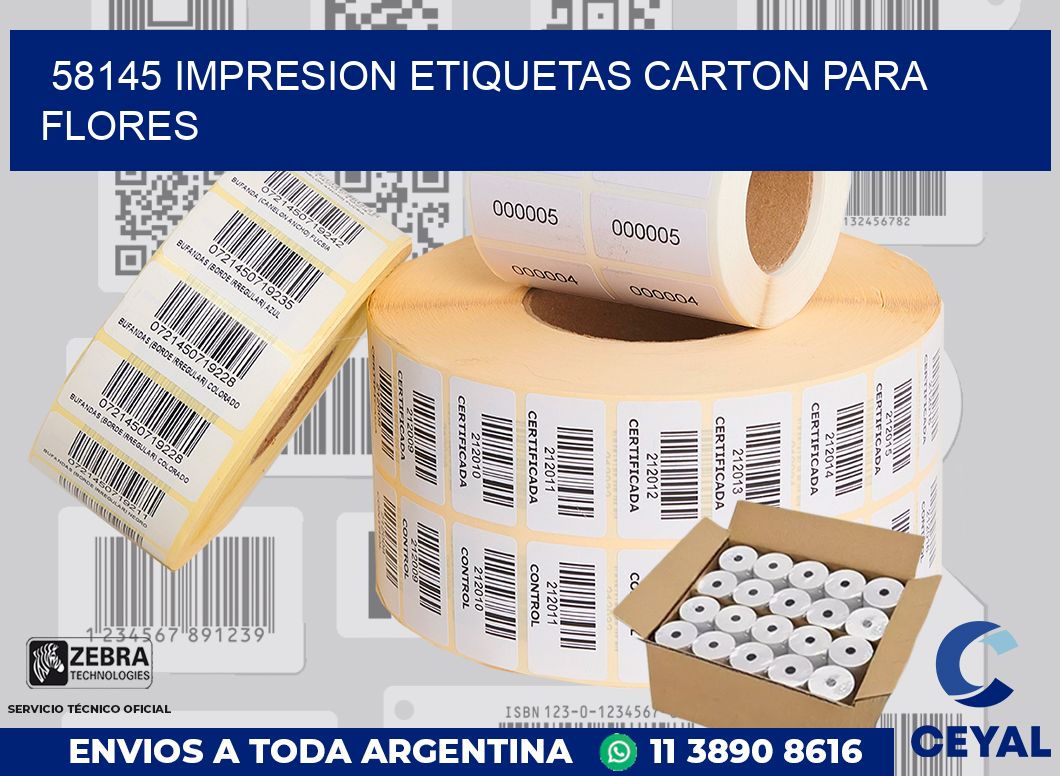 58145 IMPRESION ETIQUETAS CARTON PARA FLORES