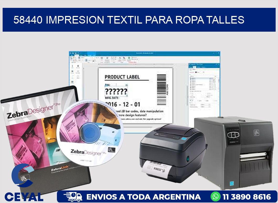 58440 IMPRESION TEXTIL PARA ROPA TALLES