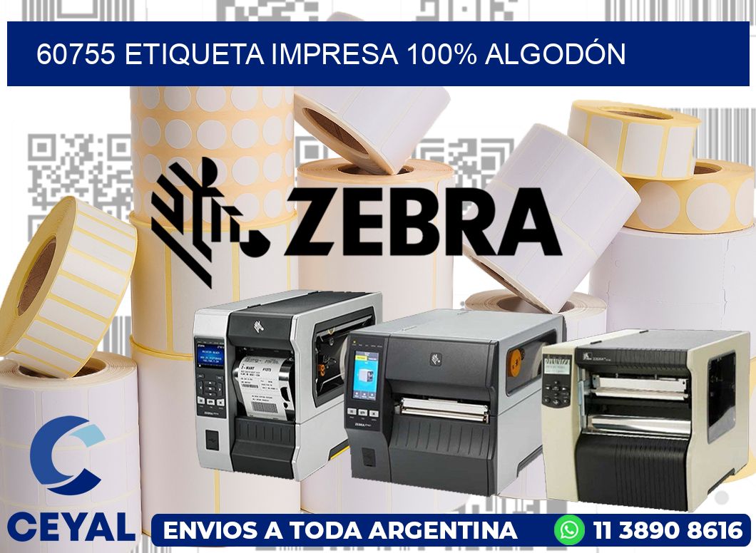 60755 ETIQUETA IMPRESA 100% ALGODÓN
