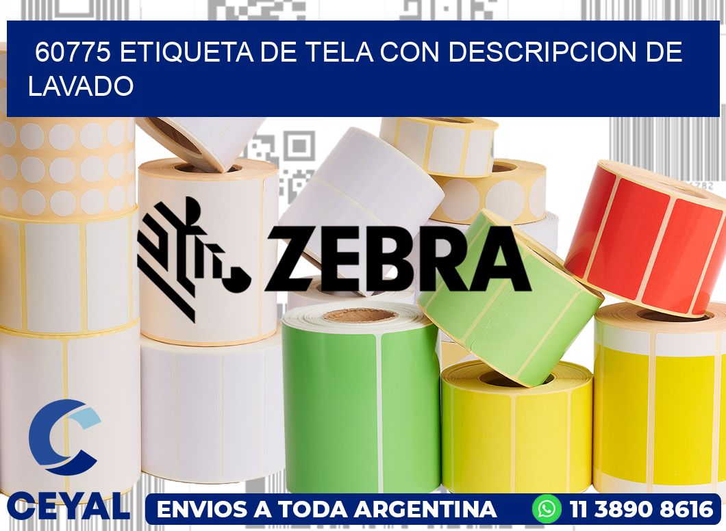 60775 ETIQUETA DE TELA CON DESCRIPCION DE LAVADO