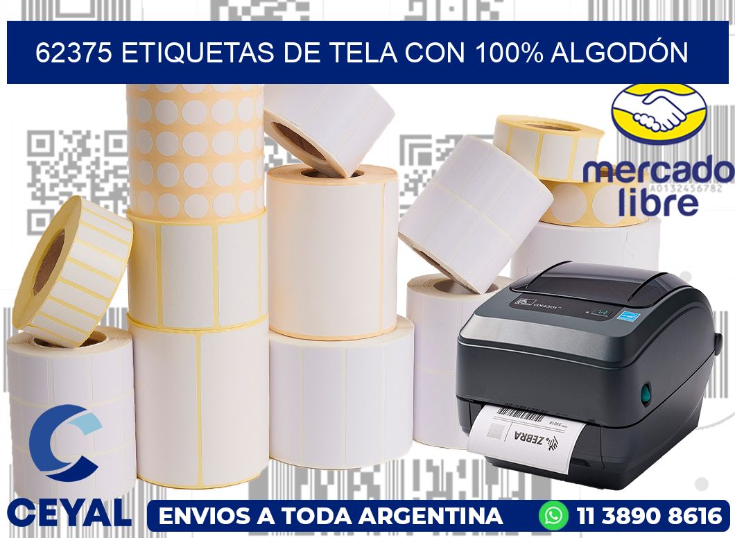 62375 ETIQUETAS DE TELA CON 100% ALGODÓN