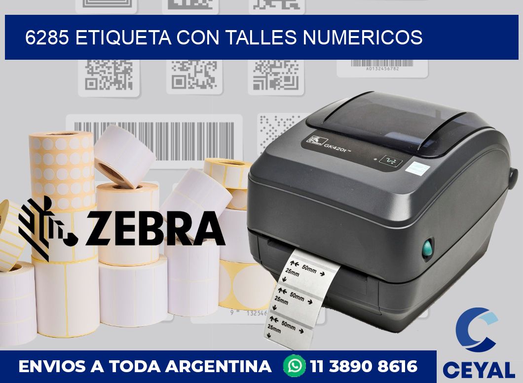 6285 ETIQUETA CON TALLES NUMERICOS